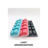 1 Adet Bas Parmak Silikon Buz Kalıbı 12 Bölmeli Buz Kalıbı Silikon Buzluk Plastik