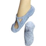 1 Adet Bayan Kaydırmaz Tabanlı Peluş Yoga Pilates Fitness Çorabı - Gri - 36 - 40