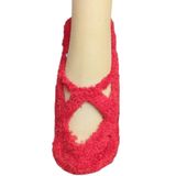 1 Adet Bayan Kaydırmaz Tabanlı Peluş Yoga Pilates Fitness Çorabı - Kırmızı - 36 - 40