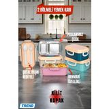 1 Adet Benmarili Paslanmaz Çelik Yemek Kabı 2 Bölmeli Beslenme Kabı Saklama Kabı Lunch Box