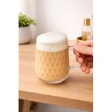 1 Adet Borosilikat Cam Kulplu Pinterest Damla Model Bardak Kupa 300ml