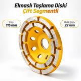(1 Adet) Çift Segmentli Elmaslı Taşlama Diski 115 Mm Beton Mermer Granit Taşlama Kesme Diski