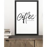 1 Adet Coffee Yazılı Ahşap Siyah Çerçeve Görünümlü Mdf Tablo - 20 x 30 - Renkli