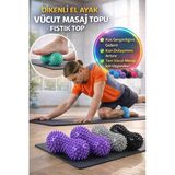 1 Adet Dikenli Masaj Topu Fıstık Roller Ayak Sırt Boyun Kas Gevşetici Fizyo Egzersiz Topu