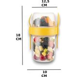 1 Adet Diyet & Kahvaltı Için Çatal & Kaşıklı Kapaklı Yoğurt Müsli Salata Meyve Saklama Kabı - 1100ML