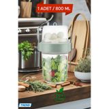 1 ADET Diyet & Kahvaltı için Çatal & Kaşıklı Kapaklı Yoğurt Müsli Salata Meyve Saklama Kabı - 800 ml TTZ-AP-9452