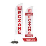 1 Adet Eczane Yelken Bayragı Logolu ve Yedek Nöbetçi Eczane Bez Baskı Beyaz