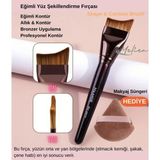 1 Adet Eğimli Kontür ve Allık Makyaj Fırçası – Doğal Yüz Şekillendirme ve Bronzer Uygulama