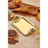 1 Adet Elegante Gold Serisi Duo Luna Nera Kulp Desenli Sunum Tepsi | Söz Nişan Tepsisi 22X16CM