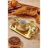 1 Adet Elegante Gold Serisi Duo Volo Prezioso Kulp Desenli Sunum Tepsi Söz Nişan Tepsisi 22X16CM