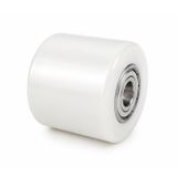 (1 Adet) Emes Bilyalı Poliamid Beyaz Renkli Yedek Teker 80X70x20 Mm