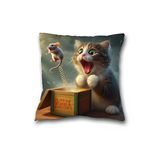 1 Adet Fantastik Kedi & Fare Peluş Yastık Kılıfı 44.96Cm X 44.96Cm - Fransız Tarzı