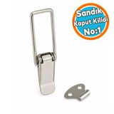 1 Adet Gergi Mandalı Çelik Sandık Kaput Kilidi Klipsi Asmalı 8Cm Parlak Krom Kaput Sandık Klips No:1