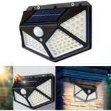 1 Adet Güneş Enerjili Duvar Lambası - Solar 100 LED Işık 3 Modlu Hareket Sensörlü Bahçe Aydınlatma
