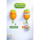 1 Adet Havuç Tasarımlı Otomatik Açılan Yapışkanlı Askı Anahtarlık Havlu Çanta Duvar Askısı CMT-CM-405