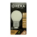 (1 Adet) Heka 6W (48W) 3000K (Sarı Işık) E27 Duylu Soft Led G45 Ampul