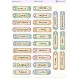 1 Adet Ingilizce Kelime Temalı Sticker – 12X17 cm | Scrapbook, Bullet Journal, Planlayıcı ve Ajanda Için Özel Tasarım