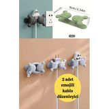 1 Adet Kablo Düzenleyici, Duvara Monte Gülümseme Emojili, Ev Düzenleyici Depolama Kablo Toparlayıcı