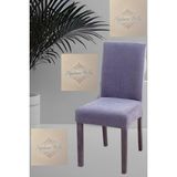 1 Adet Kare Desen Koyu Gri Sandalye Kılıfı, Lastkli Tüylenmz Yıkanbilir 45 x 45 x 60 Ölç Sandalye Örtsü - 45 x 45 cm