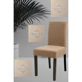 1 Adet Kare Desen Vizon Sandalye Kılıfı, Lastikli Tüylenmez Yıkanabilir 45 x 45 x 60 Ölç Sandalye Örtsü - 45 x 45 cm