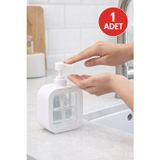 1 Adet Kare Sıvı Sabunluk | Şeffaf Gövdeli Basmalı Sıvı Sabun & Deterjan Dispenseri