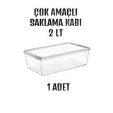 1 Adet Kendinden Kapaklı Derin Dondurucuya Uygun Saklama Kabı 2 Lt