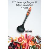 1 Adet Kırmızı Yanmaz Yapışmaz Teflon Servis Seti 220 ° Dayanıklı Makarna Kepçe OPH-000802