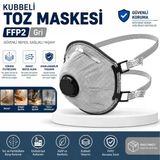 (1 Adet) Kubbeli Toz Maskesi Ffp2 Gri Yüksek Filtreleme Koruyucu Solunum Maskesi