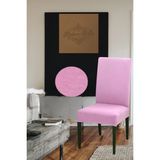 1 Adet Likralı Esnek Yıkanabilir Sandalye Örtüsü 45 x 45 x 60 Boyutlarında Bal Peteği Sandalye Kılıfı - 45 x 45 cm - Pembe
