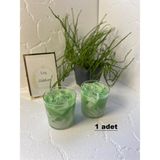 1 Adet Matcha Latte Mum Buzlu Jel Tasarım Kokulu Mum