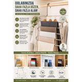 1 Adet - Metal 5 Katlı Dolap İçi Pantolon Eşarp Şal Askısı, Çoklu Askılık, Dekoratif Akıllı Askı