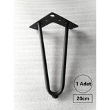 1 ADET-Metal Firkete Ayak-Siyah Renk-MFA2 - 20 cm