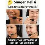 1 Adet Mikrofon Süngeri | Rüzgar ve Gürültü Önleyici | Motosiklet Intercom Uyumlu, Oyuncu ve Yayıncılar Için - Siyah