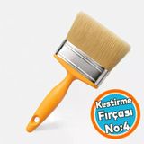 (1 Adet) No:4 Premium Kestirme Boya Fırçası Boya Badana Kestirme Fırçası 100 Mm 4 İnc Fırça
