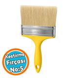 (1 Adet) No:5 Sarı Saplı Kestirme Boya Fırçası Boya Badana Kestirme Fırçası 100 Mm 4 İnc Fırça