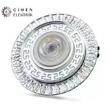 1 Adet Noas Yl65 1757 Flora Led Çerçeveli 4000K + Mavi Yuvarlak Kristal Cam Spot Gu10 Duy Vitrin