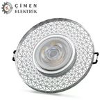 1 Adet Noas Yl65 1767 İris Led Çerçeveli 4000K Yuvarlak Kristal Cam Spot Gu10 Duy Vitrin