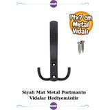 1 Adet Noktalı Portmanto Askı Vestiyer Duvar Dolap Elbise Askısı Siyah Mat Metal Mobilya Kapı Askılık