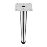 (1 Adet) Omaks 18 Cm Metal Krom Düz Mobilya Sehpa Kanepe Ayağı Montaj Vidaları Dahil Ayak