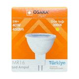 (1 Adet) Osaka 5W (40W) Sarı Işık (3000K) Gu5.3 Duylu (İğne Bacak) Led Çanak Ampul