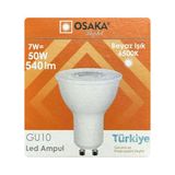(1 Adet) Osaka 7W (50W) Beyaz Işık (6500K) Gu10 Duylu Led Spot Ampul