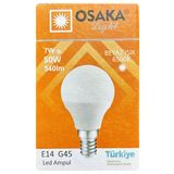 (1 Adet) Osaka 7W (50W) Beyaz Işık E14 Duylu (İnce Duy) Led Mini Ampul