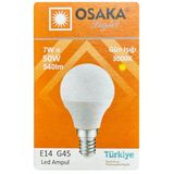 (1 Adet) Osaka 7W (50W) Sarı Işık E14 Duylu (İnce Duy) Led Mini Ampul