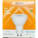 (1 Adet) Osaka 7W Yeşil Işık Gu10 Duylu Led Çanak Ampul