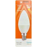 (1 Adet) Osaka 9W (70W) Sarı Işık (3000K) E14 Duylu (İnce Duy) Led Mum Ampul