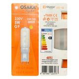 (1 Adet) Osaka Buzlu 5W Sarı Işık (3000K) G9 Duylu Led Kapsül Ampul