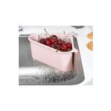 1 Adet Plastik Üçgen Vantuzlu Lavabo Evye Süzgeci Çöplüğü Pembe