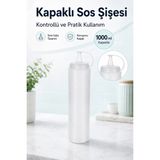 1 Adet Plastik Yağlık Sosluk Şişesi 1000 Ml, Şeffaf Yağdanlık, Sosluk Ketçap Yağdanlık Yağ Sos Şişe
