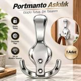 1 Adet Portmanto Askılık Krom Metal Askılık Duvar Tipi Vestiyer Dolap Mont Ceket Çanta Askısı