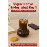 1 Adet Premium Cam Bardak Cam Pipet Hediyeli– Soğuk Kahve, Limonata ve Soda Sunumlar 500 ml - 0 - Siyah